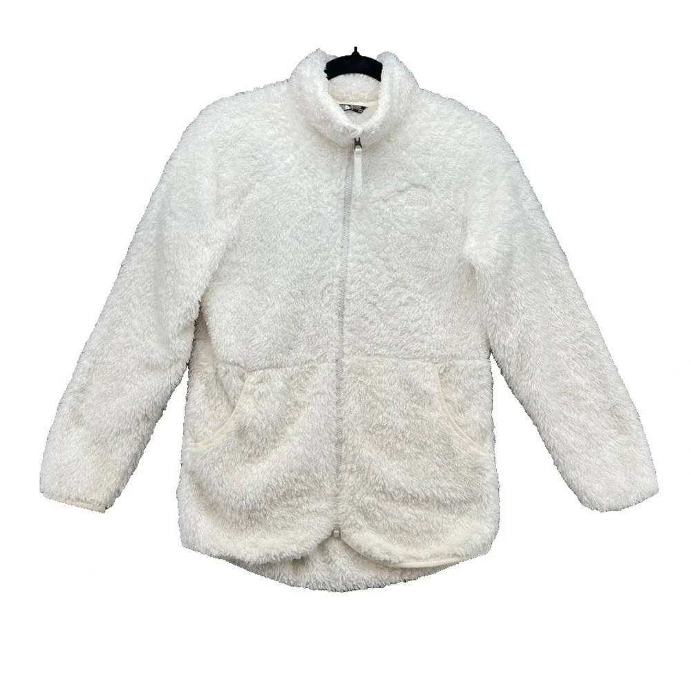 The North Face Fleece Jacket Girls 14 16 Large White Cozy Comfort Gorpcore